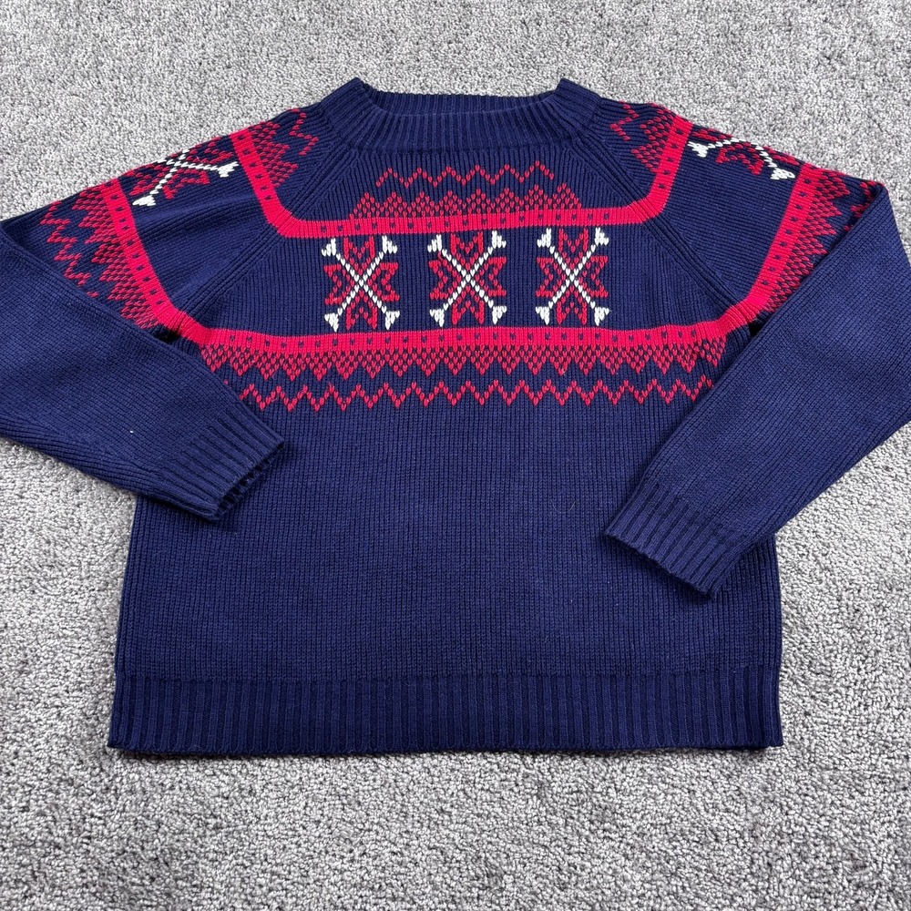 Vintage‎ 70's JC Penney Mock Neck Knit Ski Sweater Geometric Design Men's Medium